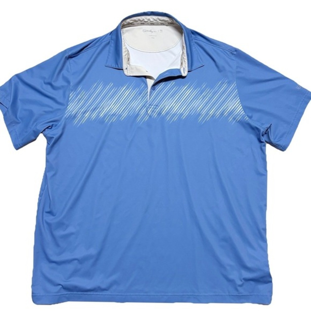 Walter Hagen Golf Polo Shirt Blue Majors 11 Performance Quick Dry‎ Mens 2XL XXL